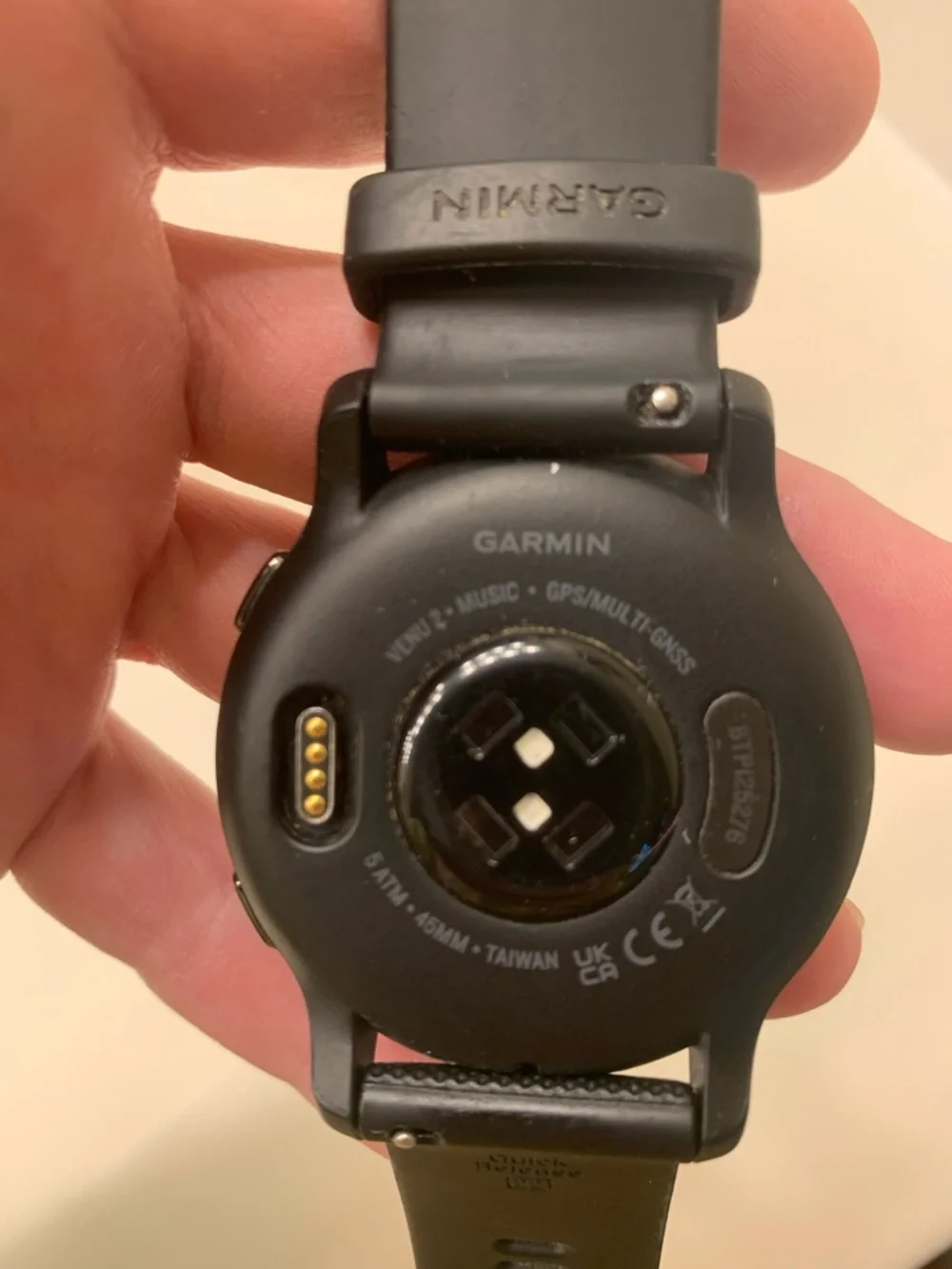 Garmin Black Smartwatch with Black Silicone Band